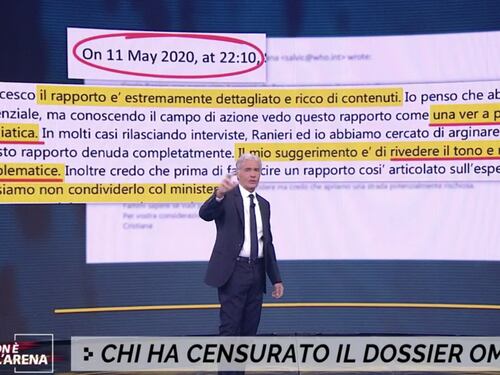 Scandalo Oms, da Giletti le chat che tirano in ballo il ministro Speranza