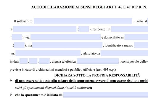 Fase 2, ecco il nuovo modulo per gli spostamenti dal 4 maggio