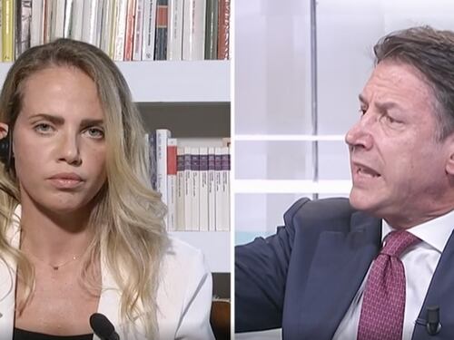 Conte a nervi tesi sbotta con la giornalista: "Fautrice del governo Draghi", scintille a La7