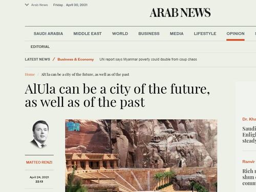 E' sempre più Renzi d'Arabia. Ora scrive sul giornale vicino al regime