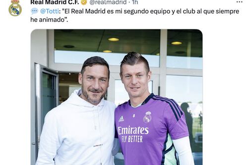 Francesco Totti vola da Carlo Ancelotti: "Real Madrid la mia seconda squadra"