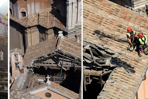 Crolla il tetto della chiesa di San Giuseppe dei Falegnami al Campidoglio