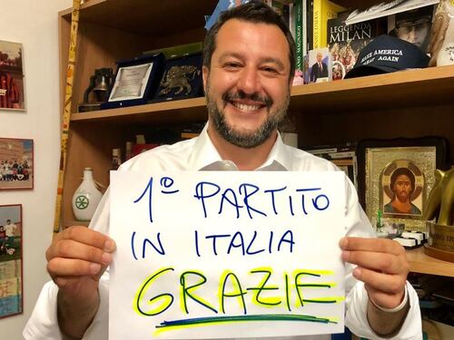 Lega primo partito in Italia. Il Pd supera M5S, FI sotto il 10%