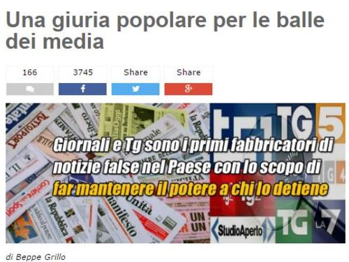 Beppe Grillo vuole il tribunale del popolo contro giornali e tv