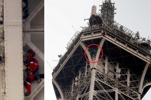 Scala la Tour Eiffel a mani nude e minaccia di lanciarsi nel vuoto