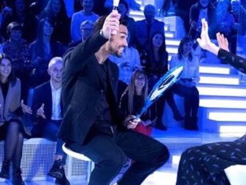 Fiocco rosa per Fognini. E con la Toffanin scatta il fuori programma