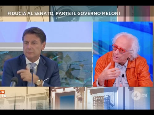 Stasera Italia, Mughini chiede la riforma del reddito di cittadinanza. Palombelli sorprende lo studio