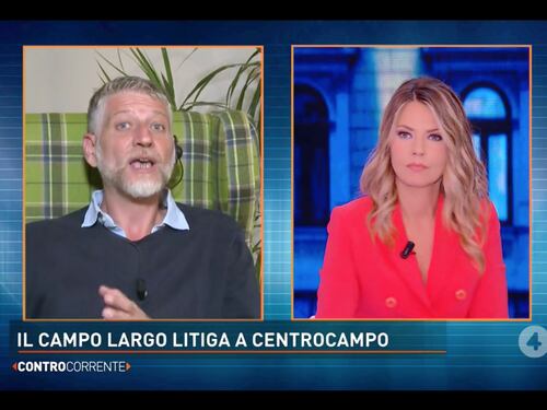 Controcorrente, Alessandro Giuli contesta Enrico Letta: “Vuole dare una mancetta ai giovani”