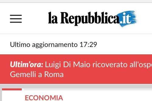 "Di Maio ricoverato" per 24 secondi. E Repubblica si scusa