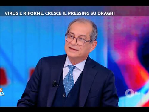 Stasera Italia, Giovanni Tria vuole Mario Draghi al Quirinale: garanzia per l’Europa e per il Mondo