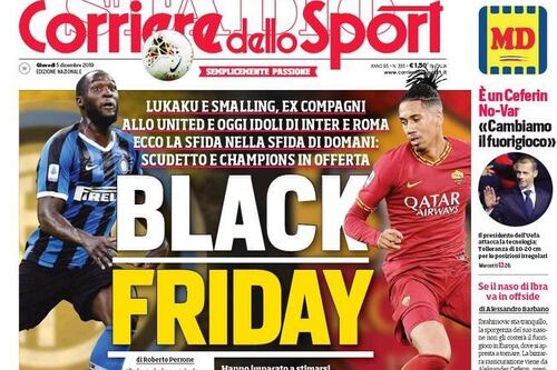 Bufera sul titolo "Black Friday" del Corriere dello Sport. Roma-Milan, ingresso negato ai cronisti