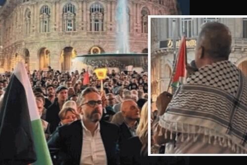 Quando i sindaci Pd con Salis in testa erano sotto al palco e Hannoun incitava: "Tutti a Roma"