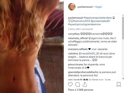 Ma quale pancera. L'ex moglie di Baglioni si mette a nudo
