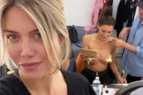 Errore hot per Wanda Nara. Pubblica Giorgia Venturini a seno nudo