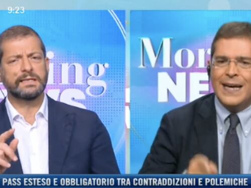 Green pass, che rissa tra Daniele Capezzone e Andrea Romano a Morning News: "Ti copri di ridicolo"