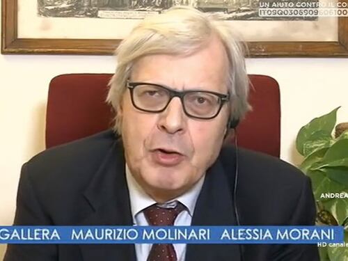 L'Aria che tira, Vittorio Sgarbi contro Conte: è nel panico