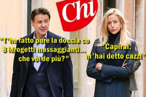 Giuseppe Conte e Olivia, ecco la spesa anticrisi. E Osho sulla doccia...
