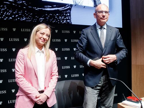 Giorgia Meloni ed Enrico Letta in coro: "Mai insieme"