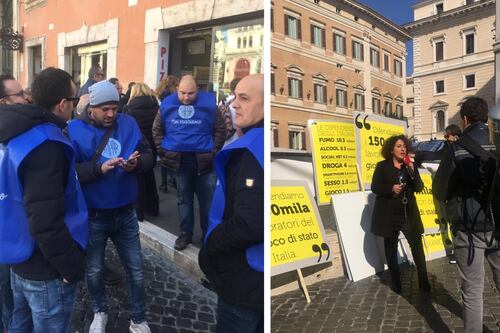 Sapar manifesta a Montecitorio: "A rischio 150mila posti di lavoro"