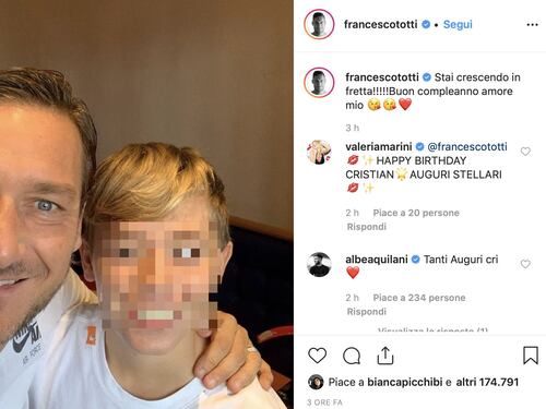 Francesco Totti papà emozionato: che teneri gli auguri a Cristian