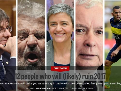 Ecco le 12 persone che rovineranno il 2017 C'è anche Beppe Grillo