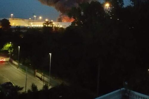 Paura e Guidonia, incendio al Centro agrolimentare