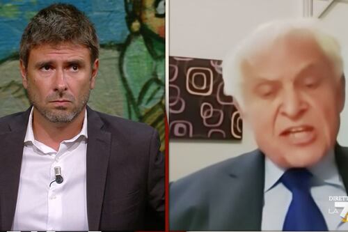 DiMartedì, scontro in tv tra Luttwak e Di Battista: "Vai a combattere". "Deliri"