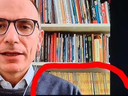 Enrico Letta a Che Tempo Che Fa, cosa inquadrano alle spalle: Fabio Fazio imbarazza il segretario Pd