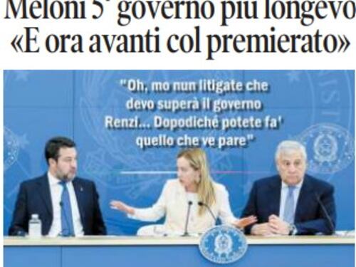 Il Tempo di Osho, la vignetta di oggi: Meloni 5° governo più longevo (venerdì 28 marzo)