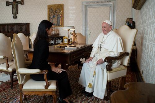 Virginia Raggi in udienza da Papa Francesco