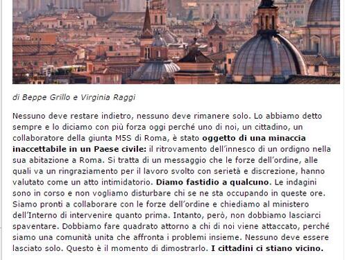 La denuncia choc di Grillo e Raggi: "Una bomba contro di noi"