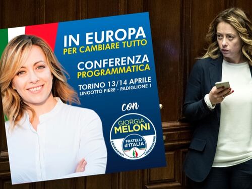 A Torino la presentazione dei candidati di FDI. E la Meloni lancia i primi manifesti elettorali