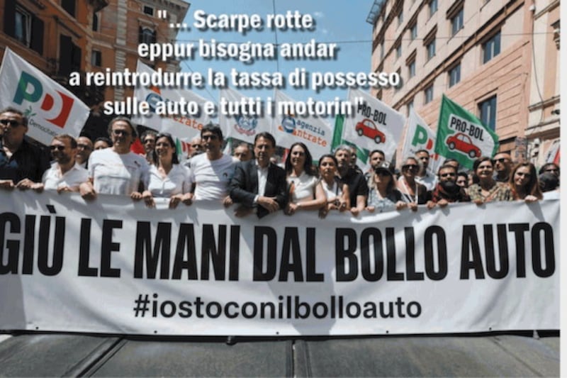 Il Tempo di Osho, la vignetta di oggi: dopo la mossa del governo sul bollo la sinistra impazzisce (venerdì 18 settembre)