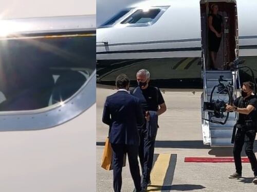 Ecco Dan Friedkin alla cloche dell'aereo. Mourinho portato a Roma dal presidente