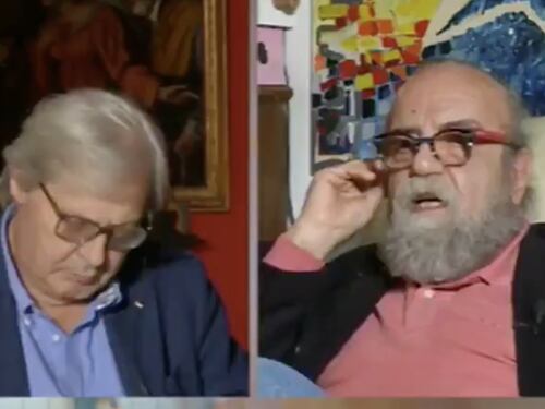 Vittorio Sgarbi sbotta su Conte: la mia fidanzata... Giobbe Covatta lo fulmina