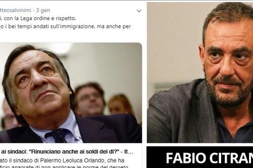 Duello social tra Salvini e il Comune di Palermo. L'ufficio stampa a Matteo: "Suca"