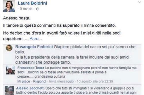 Una parola di troppo e la Boldrini ti rovina