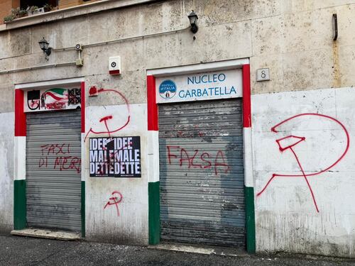 Roma, vandali contro la sede di FdI: "Colpa del clima d'odio della sinistra"