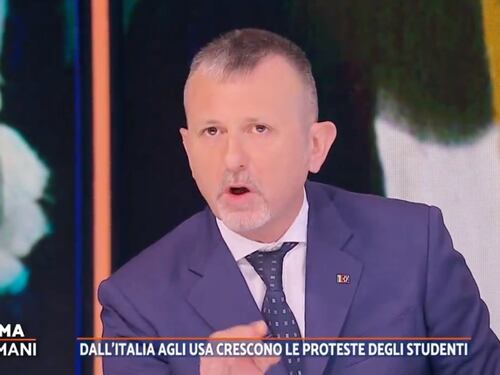 Prima di domani, Delmastro: "Cultura della violenza", la frase inquietante dei pro Gaza a Mattarella