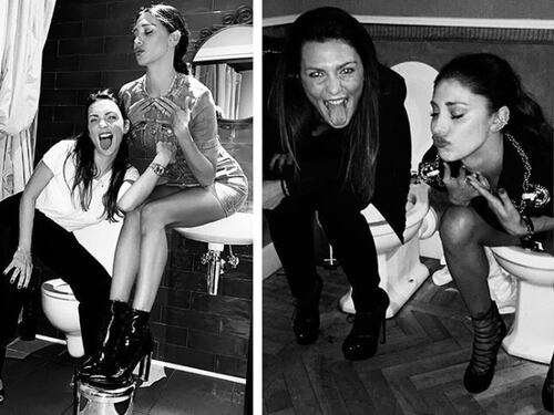 Belen Rodriguez, la sua #10YearChallenge è sul water