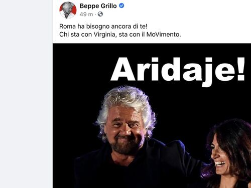 Grillo rilancia la Raggi: aridaje! Ma sui social i militanti lo processano su espulsi e governo