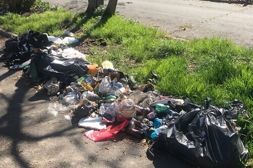 Il cancello non si apre e la monnezza resta nel giardino
